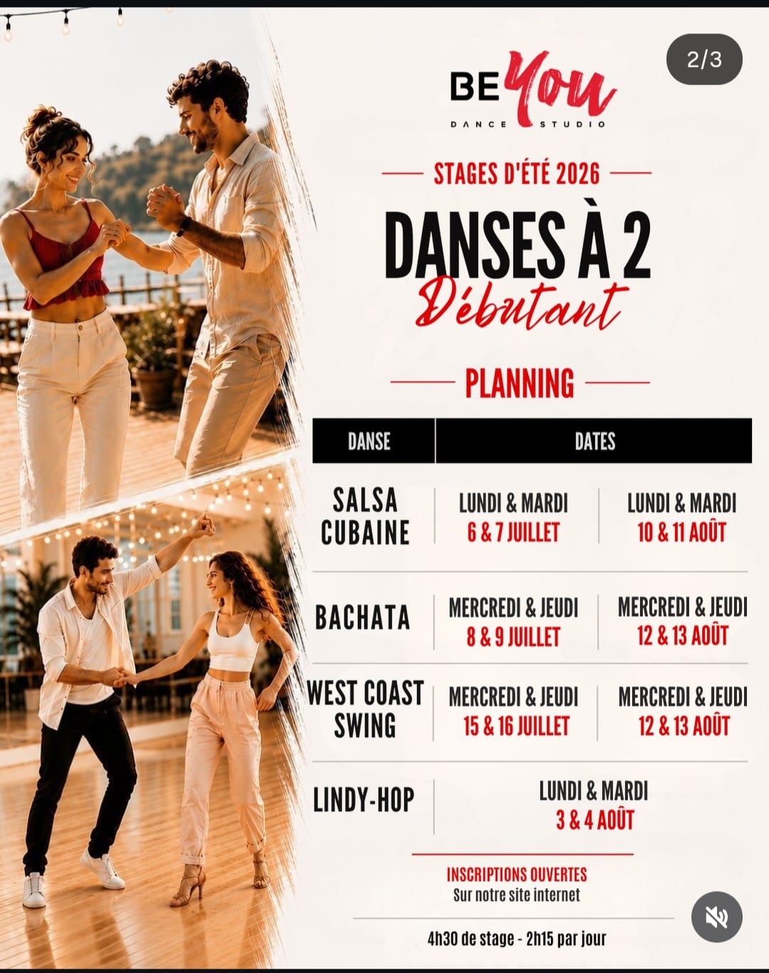 Stage Lindy-Hop Débutant – Été 2026